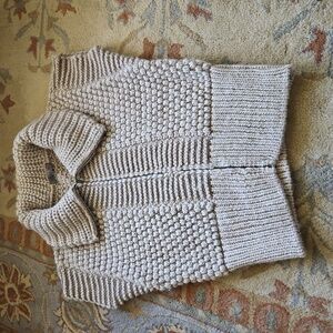 Women's Beige Knit Cardigan Vest